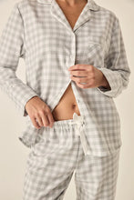 Load image into Gallery viewer, Gingerlilly Cassia Light Grey Check Cotton Pj
