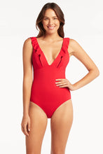 Load image into Gallery viewer, Sea Level SL1040ECO Essentials Frill One Piece Red
