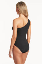 Load image into Gallery viewer, Sea Level SL1480SC Scalloped Wide Strap Diagonal One Piece Black
