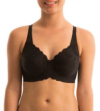 Load image into Gallery viewer, Embroidered Minimiser Bra Black