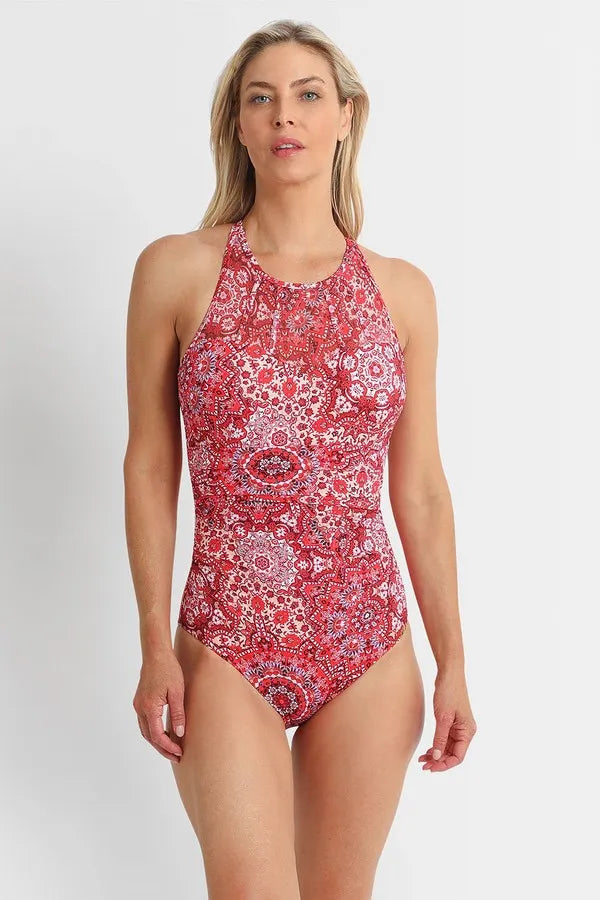 Jantzen JA84471MAS Chantille Cross Strap Mastectomy One Piece Purple