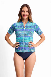 Anika Short Sleeve Mastectomy Rashie - Blue
