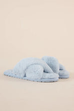 Load image into Gallery viewer, Gingerlilly Milan Plush Slipper Blue and Gray
