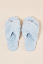 Load image into Gallery viewer, Gingerlilly Milan Plush Slipper Blue and Gray
