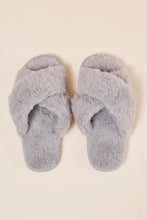 Load image into Gallery viewer, Gingerlilly Milan Plush Slipper Blue and Gray
