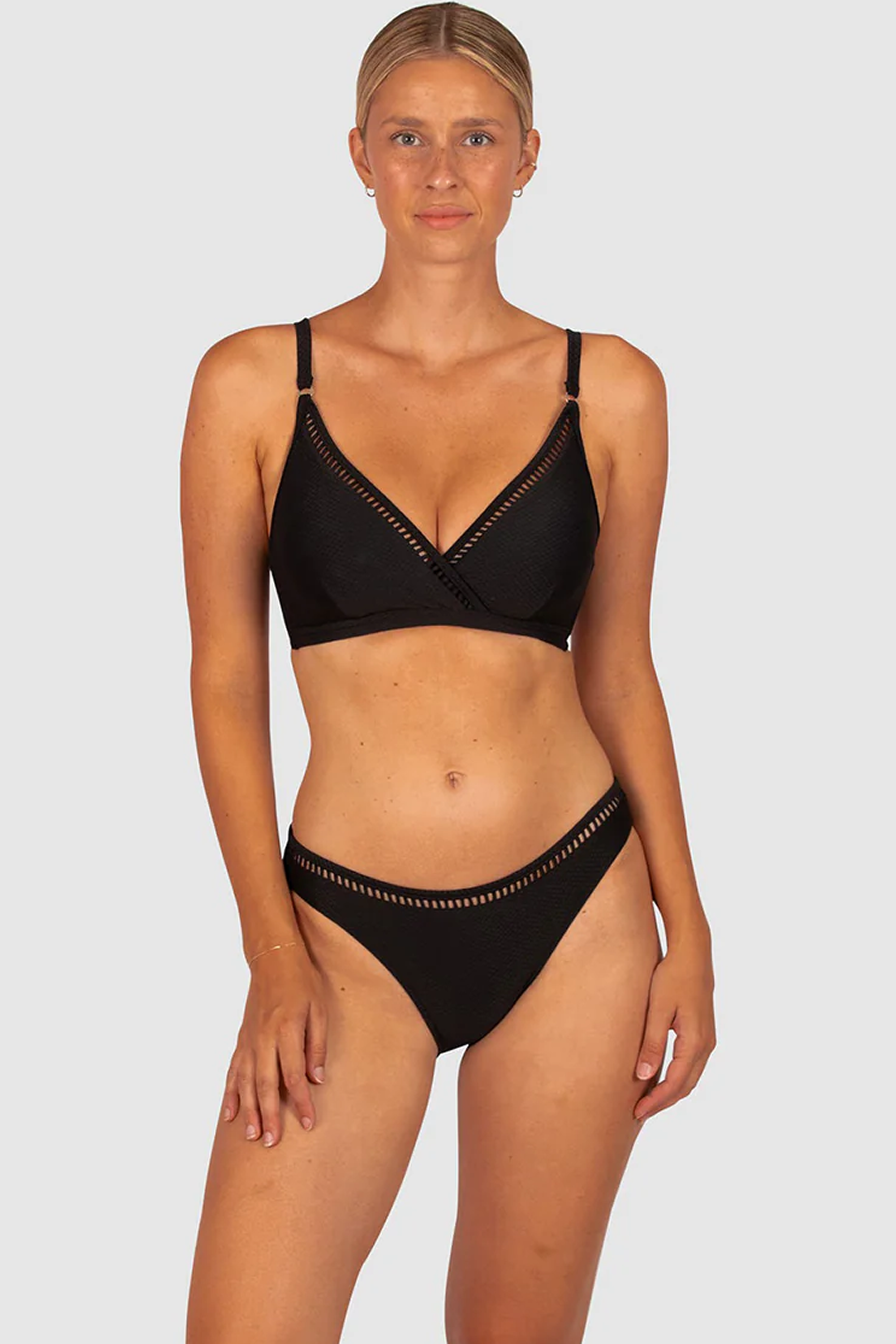 Rococco D-E Cup Ladder Lace Wrap Bikini Bra Top