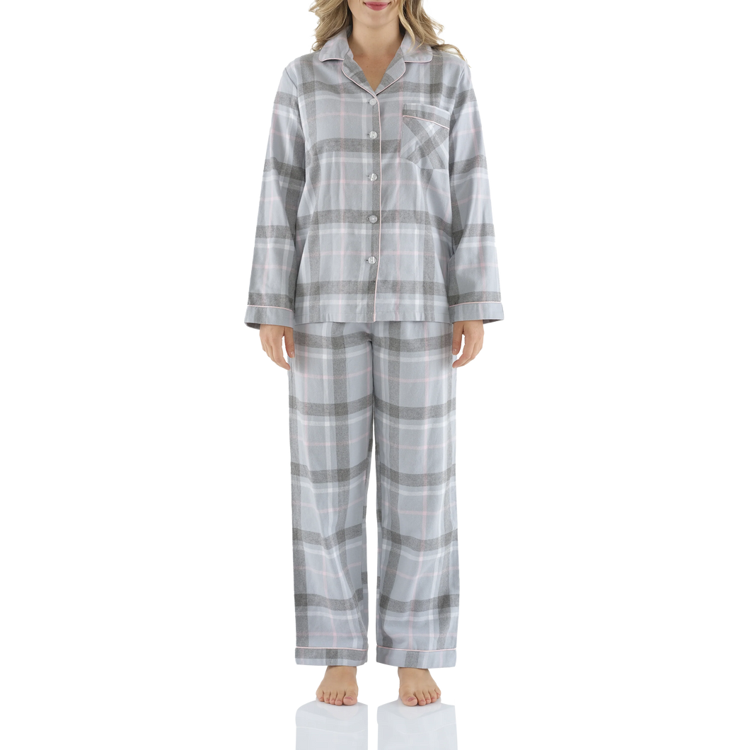Magnolia Lounge Moss Check Flannelette Cotton PJ