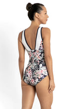 Load image into Gallery viewer, Poolproof PO61028MAS Chlorine Resistant Saltbeach Scoop Ruche Mastectomy 1 Piece Navy
