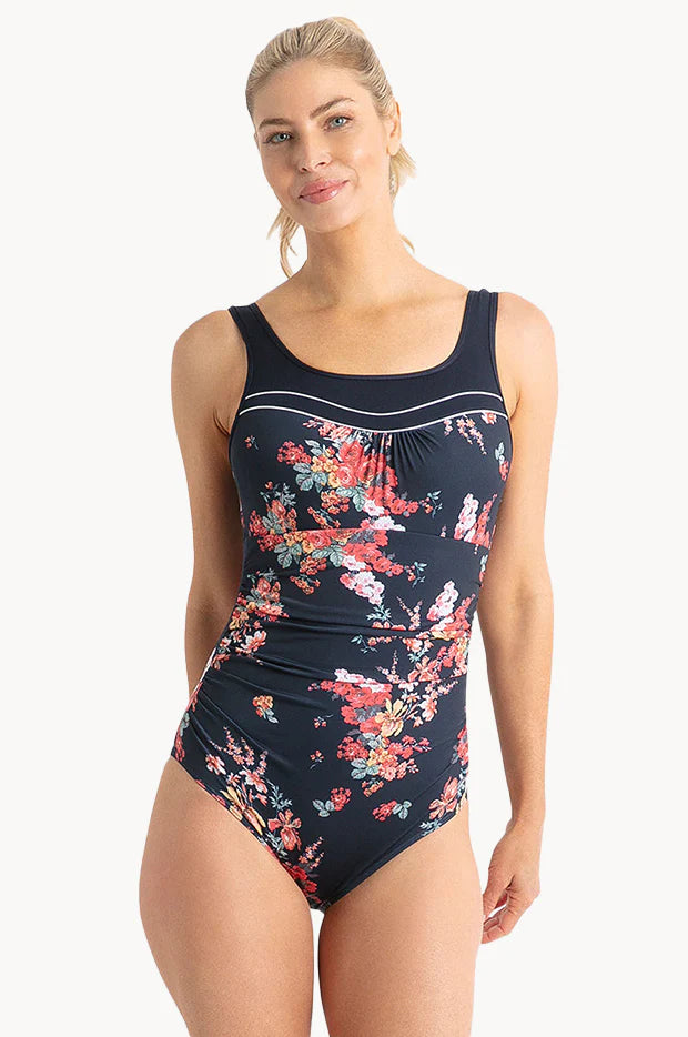 Poolproof  PO61148MAS Tabitha Scoop Ruche Mastectomy One Piece Navy