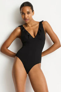 Sea Level SL1040ECO Essentials Frill One Piece Black