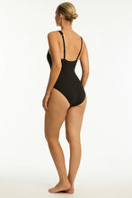 Load image into Gallery viewer, Sea Level SL1297ECO Essentials Spliced Multifit Waisted One Piece -Black
