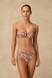 Luna Mid Rise Ruched Bikini Bottom