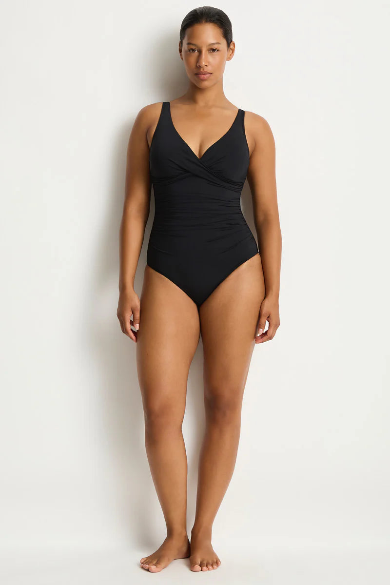 Essentials Cross Front Multifit One Piece Black