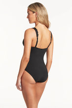 Load image into Gallery viewer, Sea Level SL1483SC Scalloped Longline Tri One Piece Black
