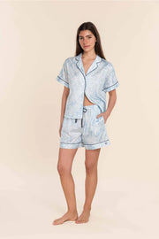 Daphne  Blue Paisley Cotton Short PJ Set