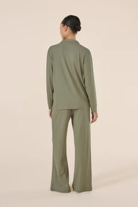 Gingerlilly Emilia Ribbed Lounge Set Pj  Olive